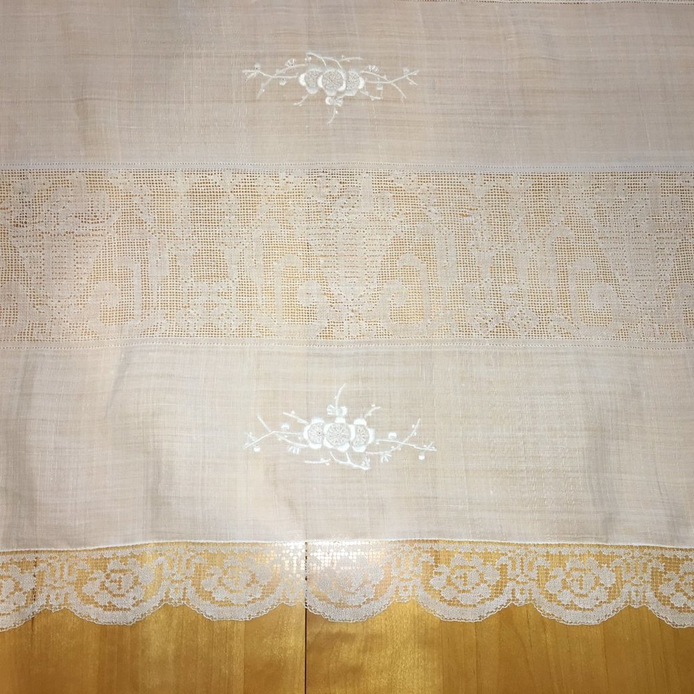 Antique Linen Tablecloth, sheer linen, beautiful